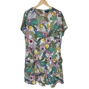 Apt.9 Floral Print Ruffle Bottom Dress Size XXL